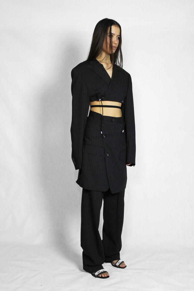 SUITED JACKET WITH DRAWSTRINGS
