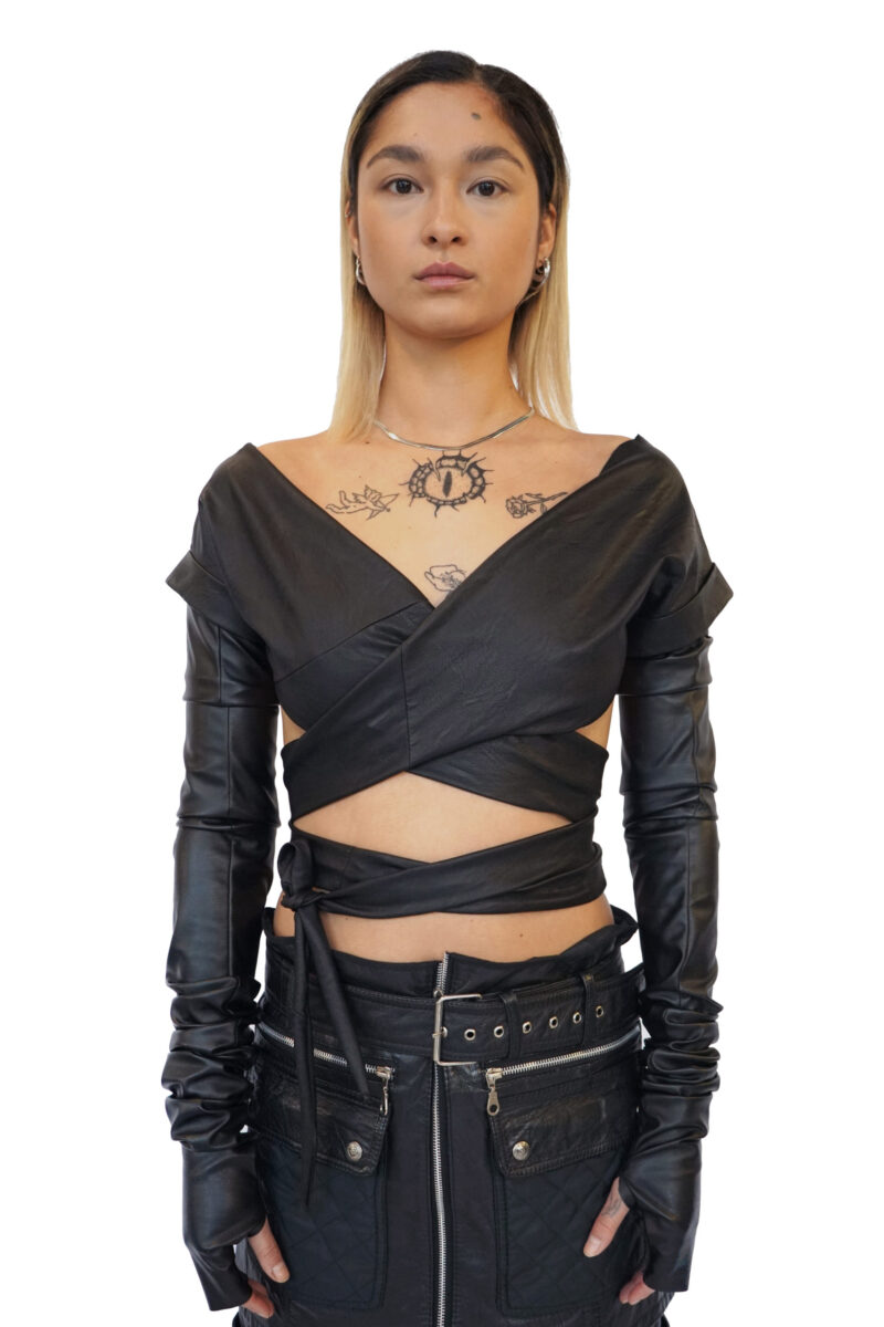 Leather Wrap Top