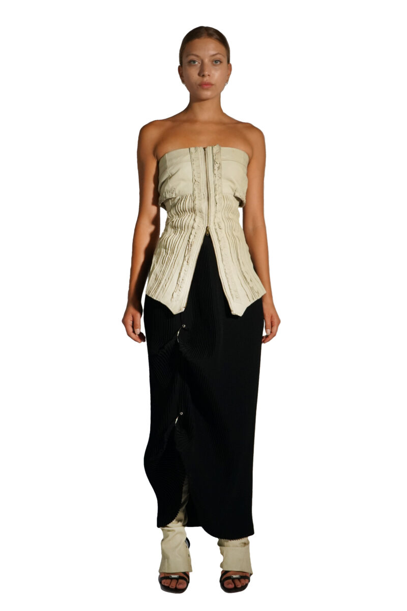 Pierced Pleated Skirt