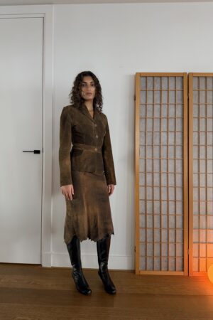 Suede Skirt Suit