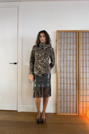 Leather Fringe Skirt