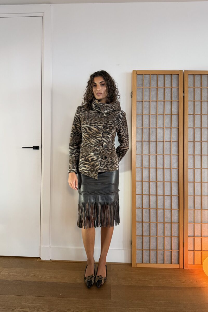 Leather Fringe Skirt